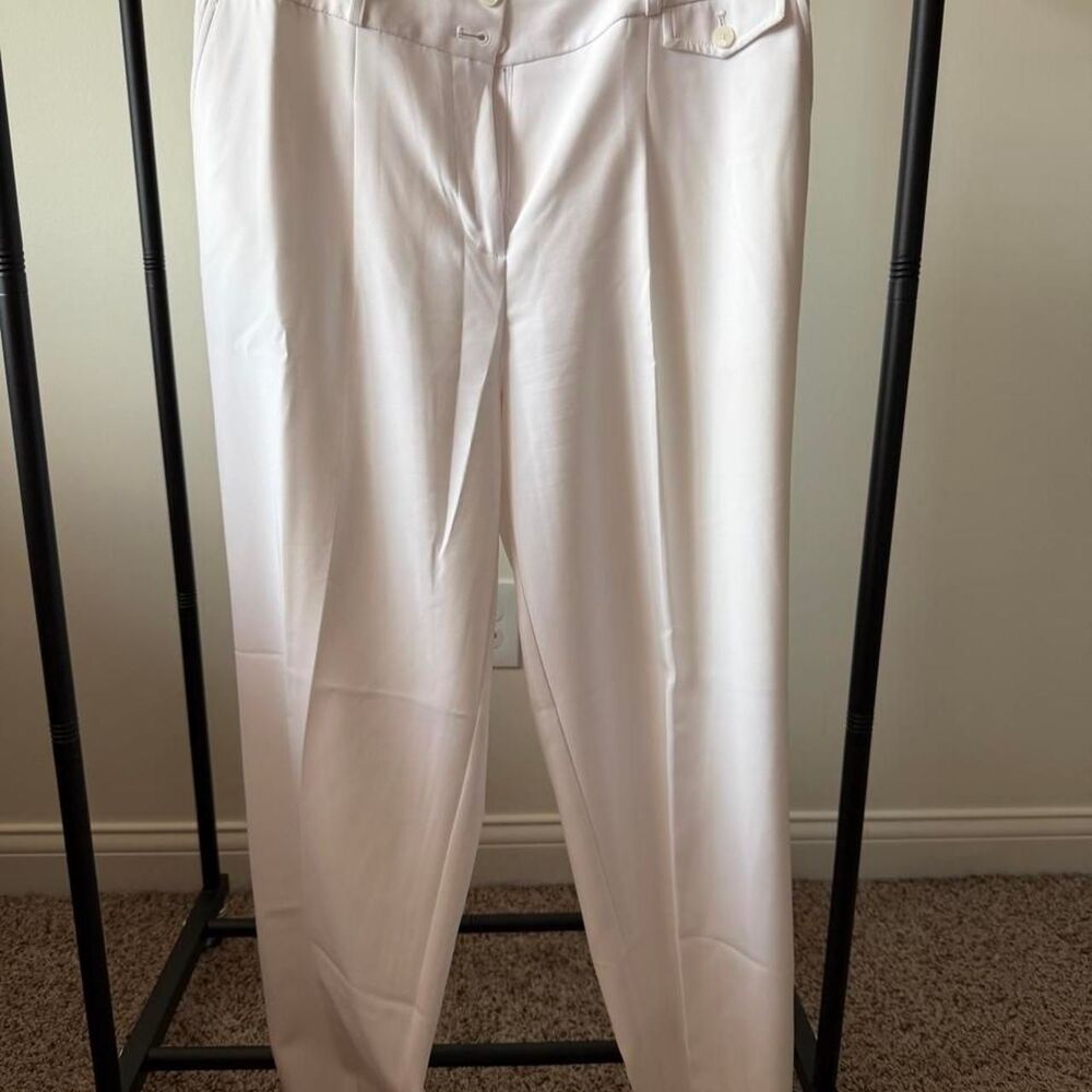 Liz Claiborne Winter White Tailored Dress Pants Trousers Professional, Size 14